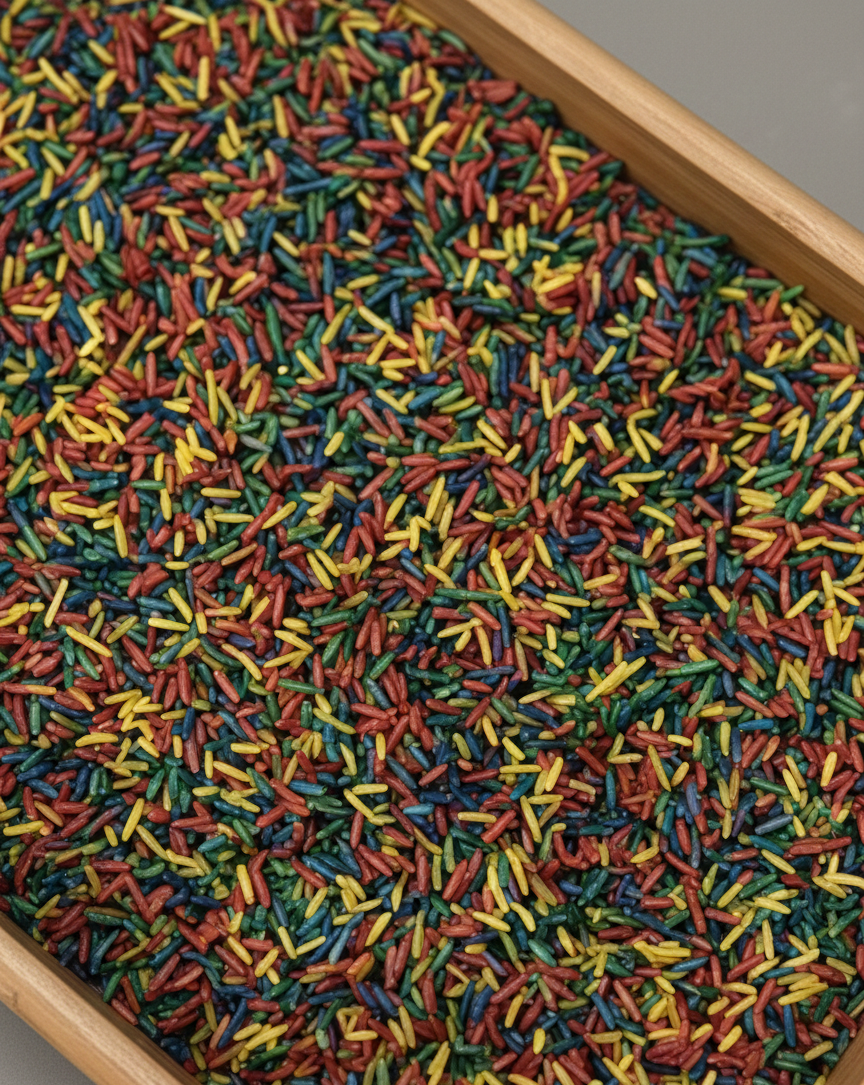 Primary Colours Rice Sensory Bin Filler