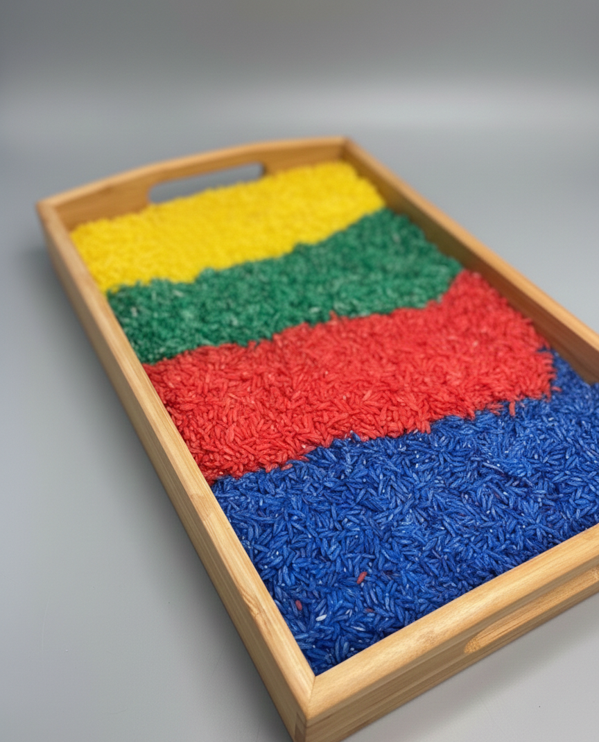 Primary Colours Rice Sensory Bin Filler