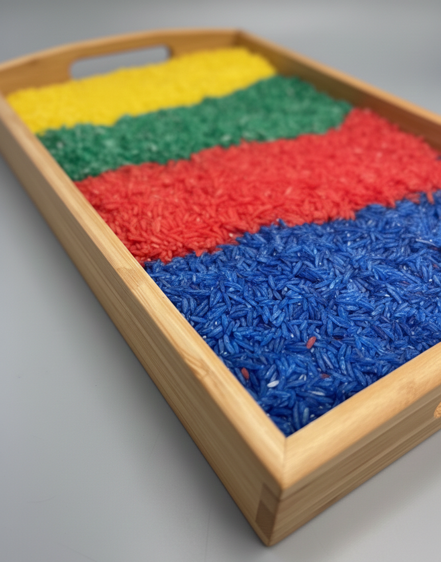 Primary Colours Rice Sensory Bin Filler