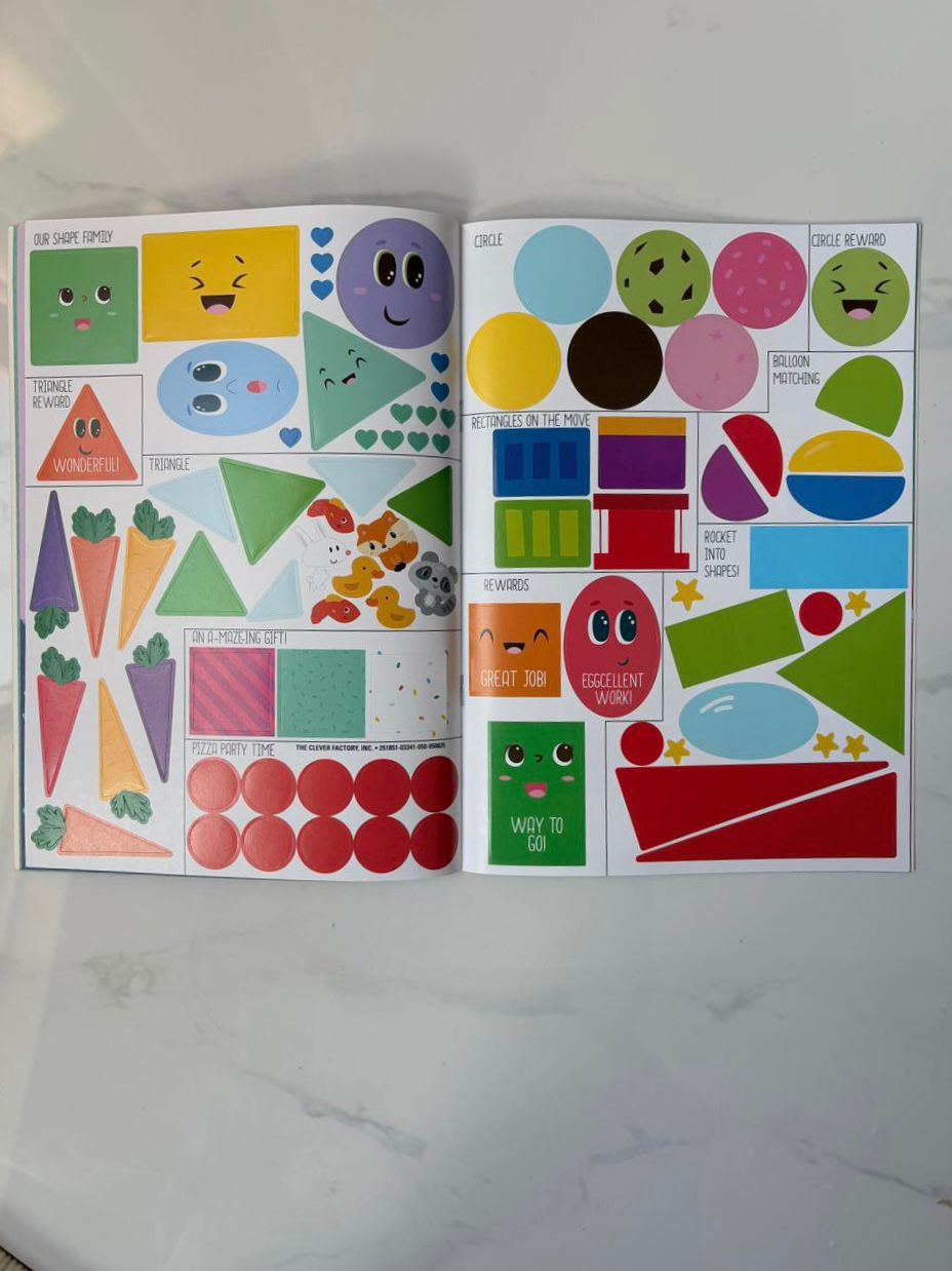 Learning Shapes Sticker Book – Pre-K / Kindergarten (80+ Stickers!)
